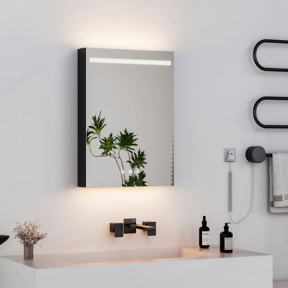 TREND NOVA SPEILSKAP M/LED 50 CM SORT ALU v:8415534 TREND NOVA SPEILSKAP M/LED 50 CM SORT ALU v:8415534