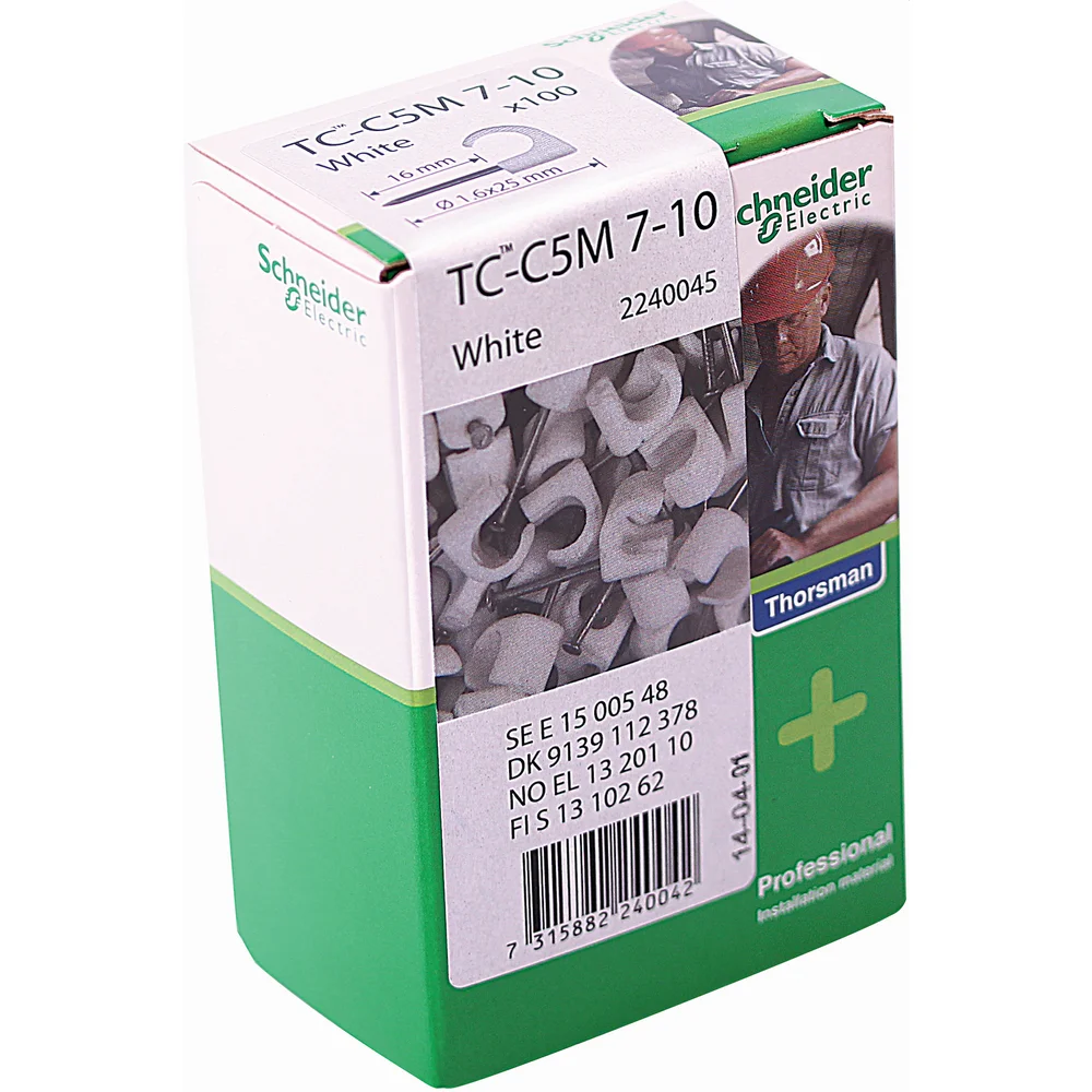 SCHNEIDER TC CLIPS 7-10 100STK HVIT v:5771854 SCHNEIDER TC CLIPS 7-10 100STK HVIT v:5771854