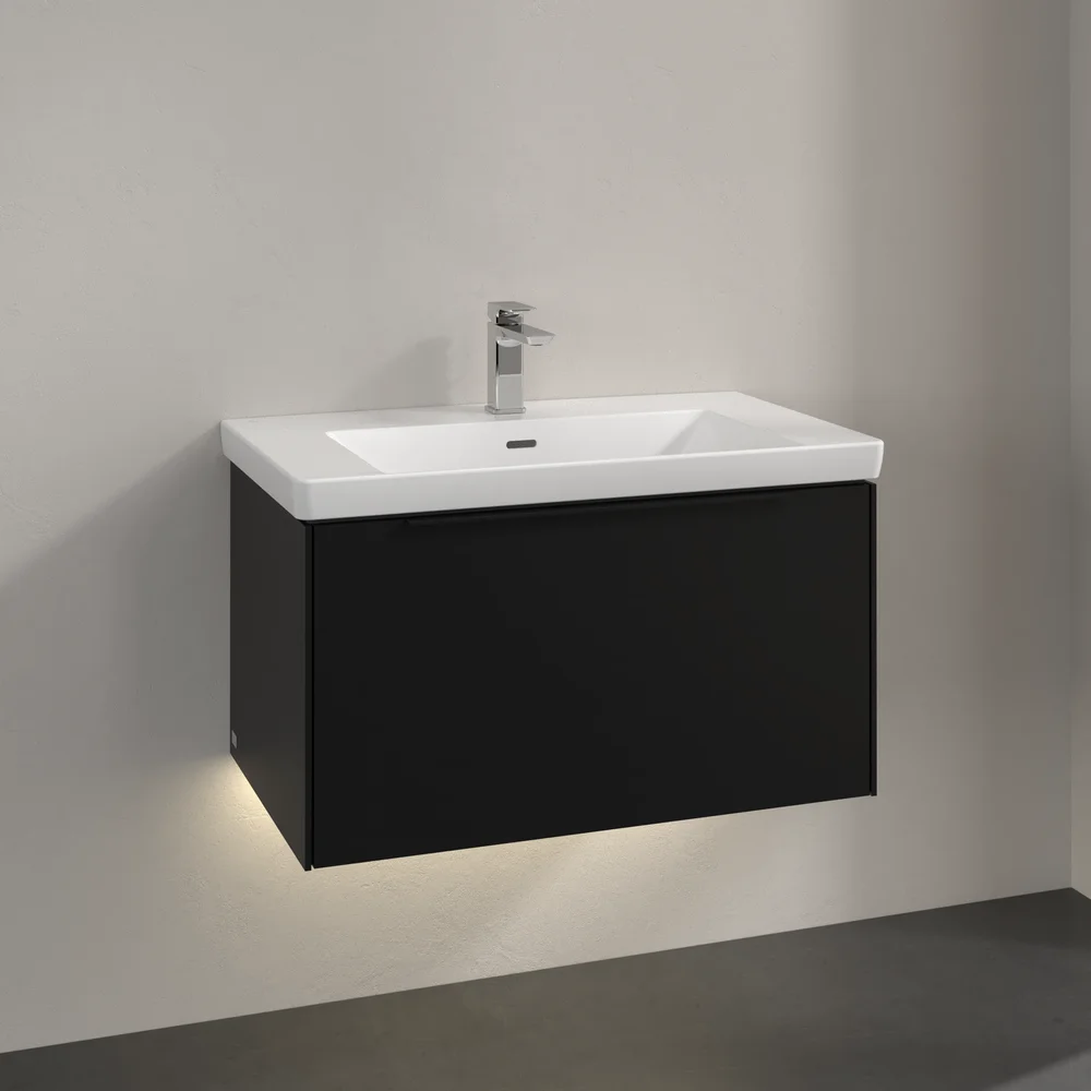 V&B SUBWAY 3.0 SERVANTSKAP 77X42 VOLCANO BLACK M/LYS HÅNDTAK I MØBELETS FARGE v:2762281