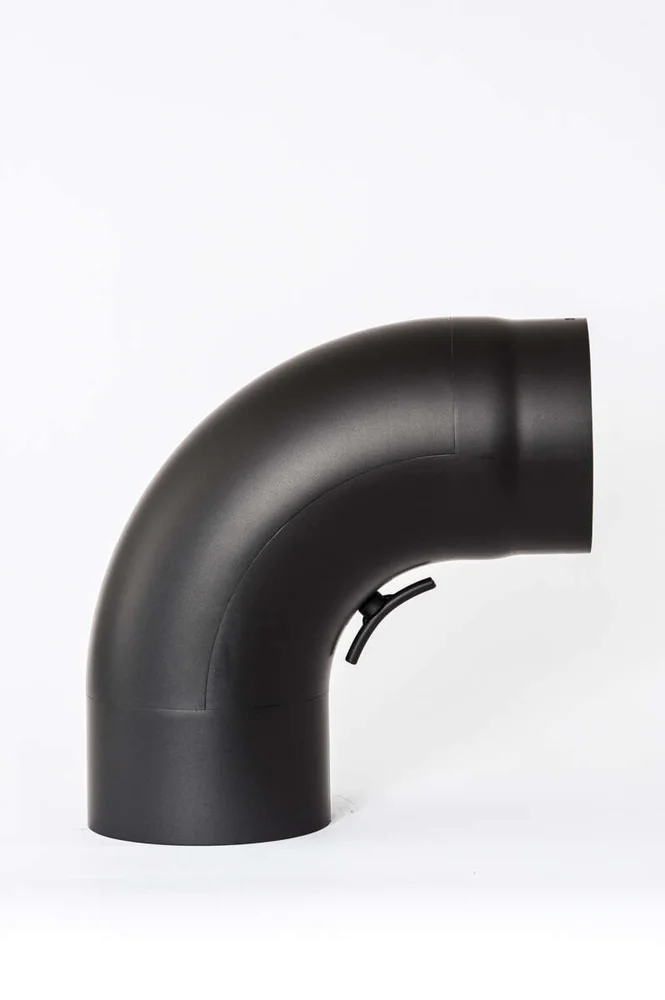 Tolmer røkrør helbøyd m/luke Ø150×90° v:6363888 Tolmer røkrør helbøyd m/luke Ø150×90° v:6363888