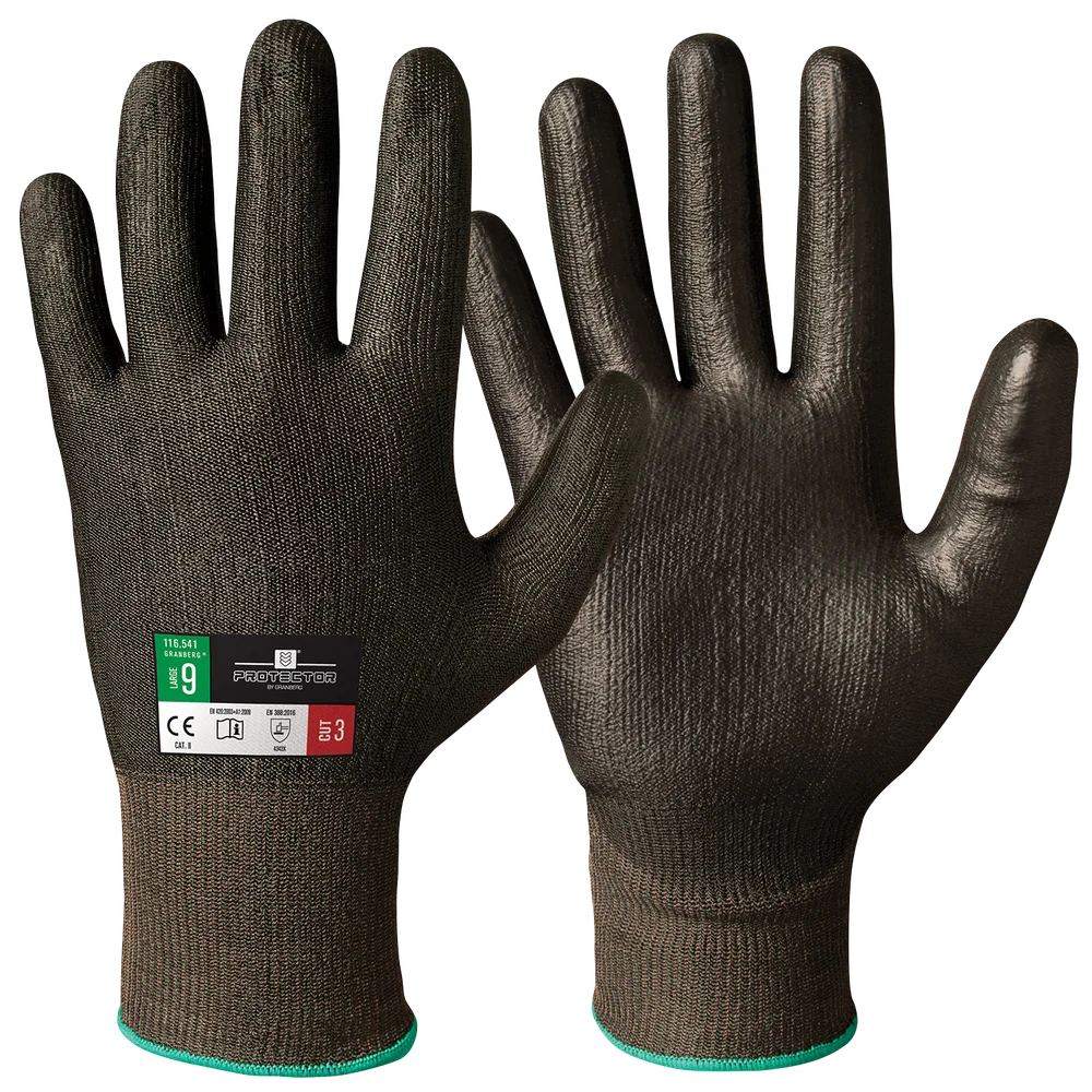 Hanske kutt 3 svart pu str 11 protector v:7711546