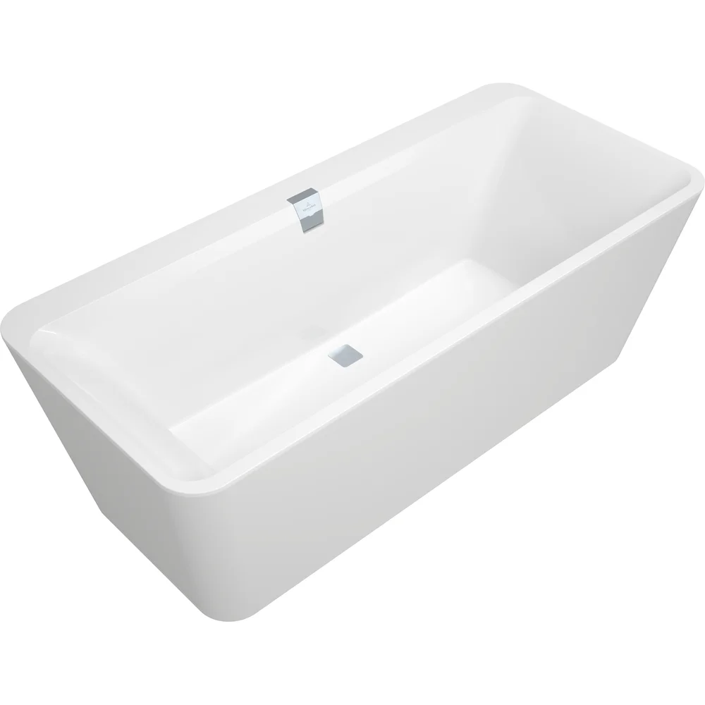 V&B SQUARO EDGE 12 BADEKAR 180X80 FRITTSTÅENDE HVIT MED HVITE PANEL, AVLØPSSETT I KROM v:7820855 V&B SQUARO EDGE 12 BADEKAR 180X80 FRITTSTÅENDE HVIT MED HVITE PANEL, AVLØPSSETT I KROM v:7820855