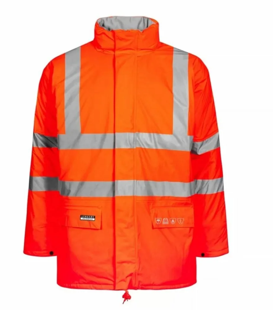 REGNPARKAS MED HETTE ANTIFLAME PU HI-VIS ORANGE v:7258829 REGNPARKAS MED HETTE ANTIFLAME PU HI-VIS ORANGE v:7258829