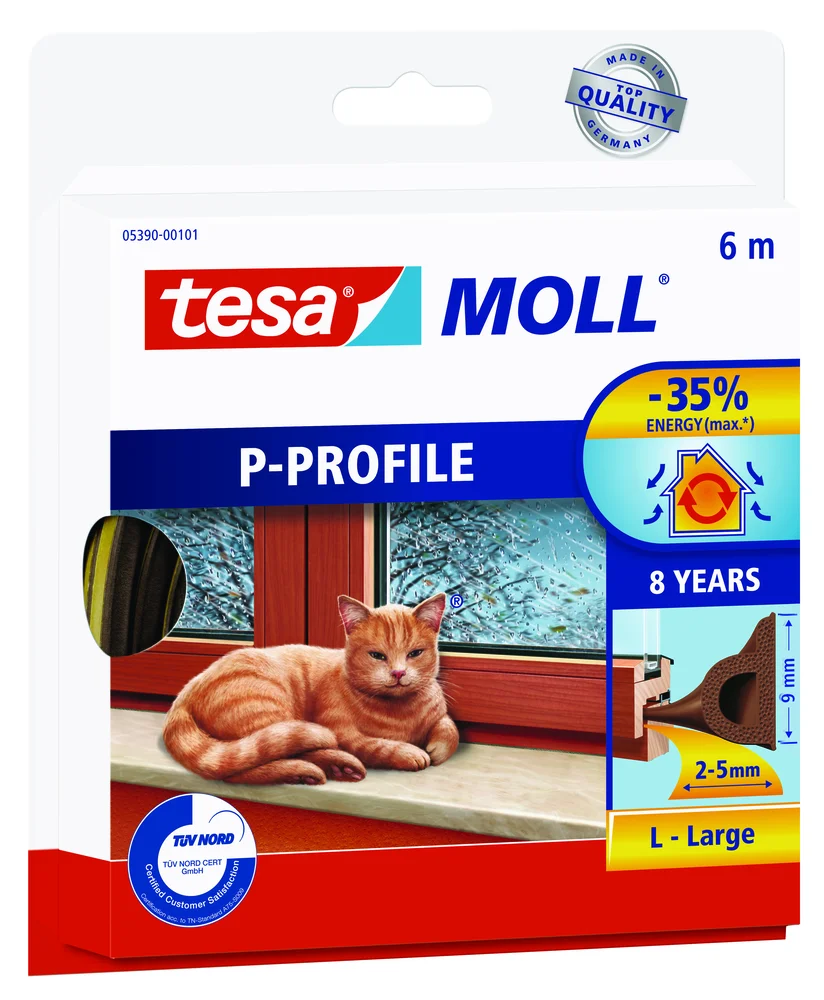 Tetningslist P-profil brun 6 meter v:6946746