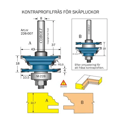 226-007 Cobolt Kontraprofilfreser 3132944