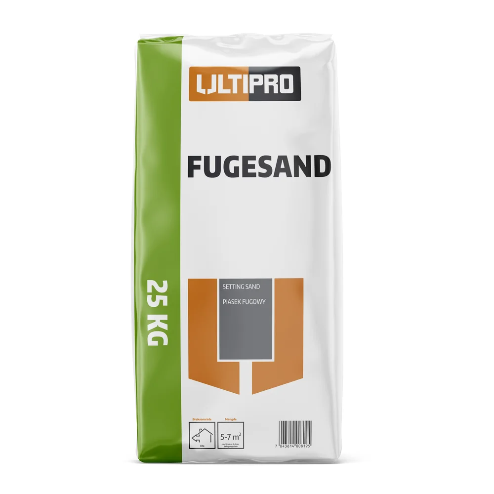 Ultipro fugesand 25 kg – finkornet, tørket fugesand til fuging av stein og heller v:7811214