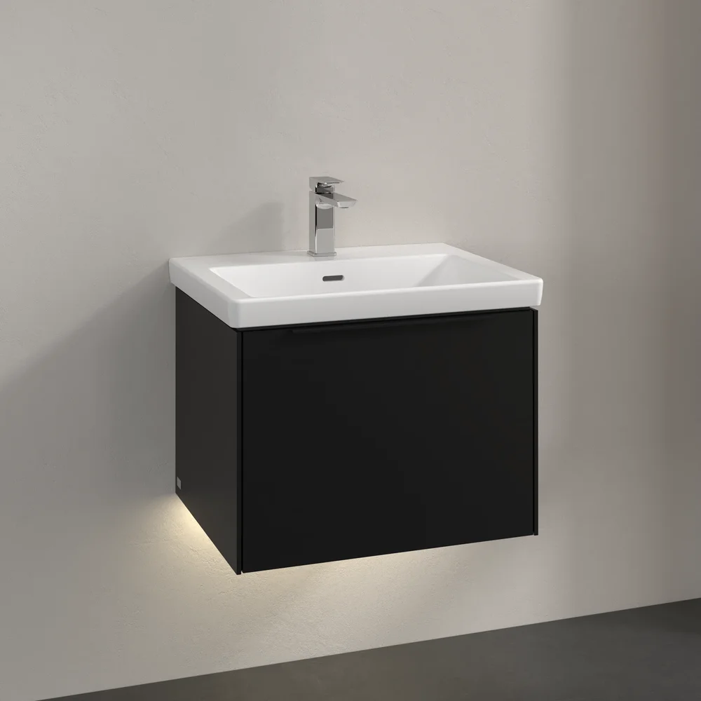 V&B SUBWAY 3.0 SERVANTSKAP 57X42 VOLCANO BLACK M/LYS HÅNDTAK I MØBELETS FARGE v:7406873