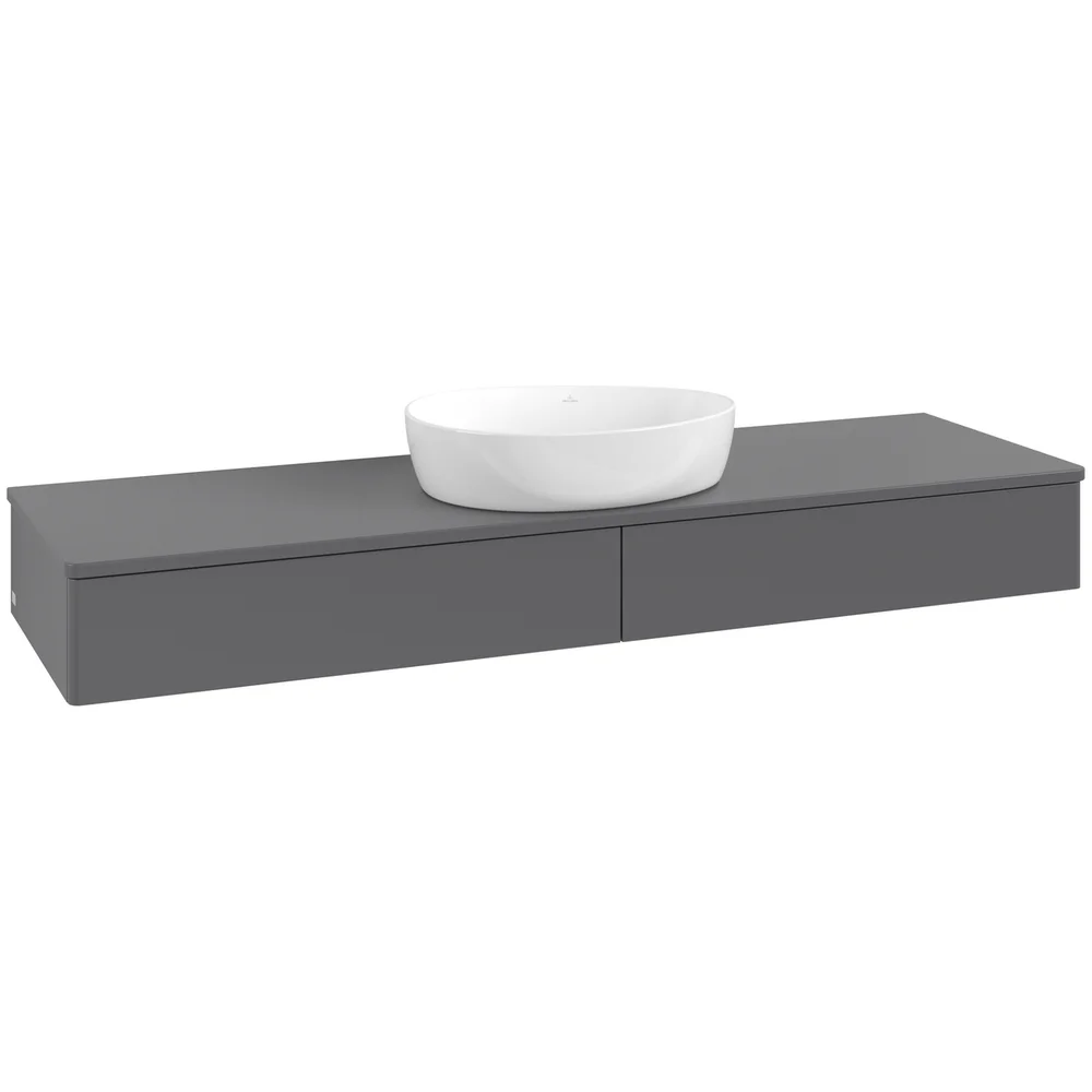 V&B ANTAO SERVANTSKAP 2 SKUFFER GLATT 1600X190X500 U/KRANHULL ANTRASITT v:2245375