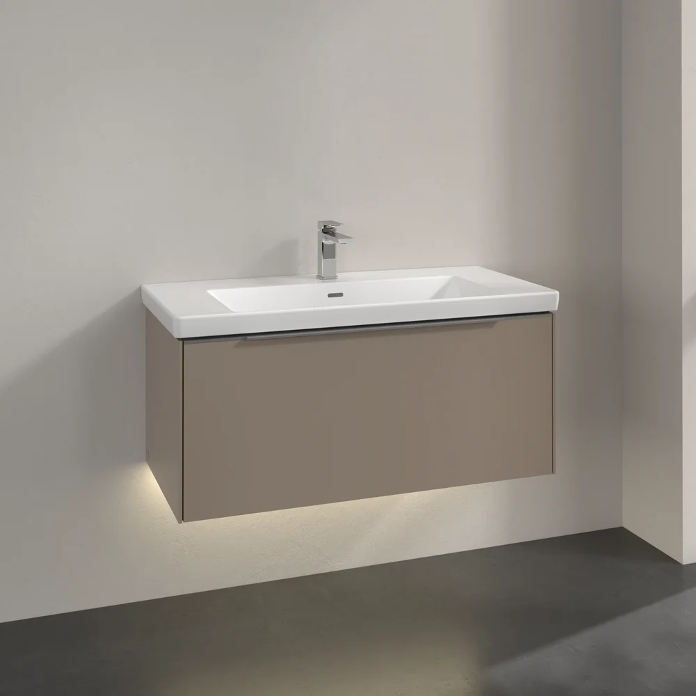 V&B SUBWAY 3.0 SERVANTSKAP 97X42 TAUPE M/LYS HÅNDTAK I KROM v:9633318