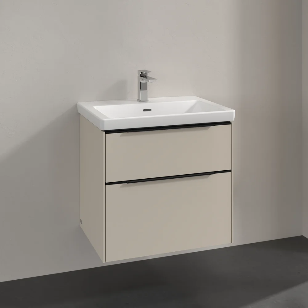 V&B SUBWAY 3.0 SERVANTSKAP 62X57 CASHMERE GREY HÅNDTAK I VOLCANO BLACK v:3275974