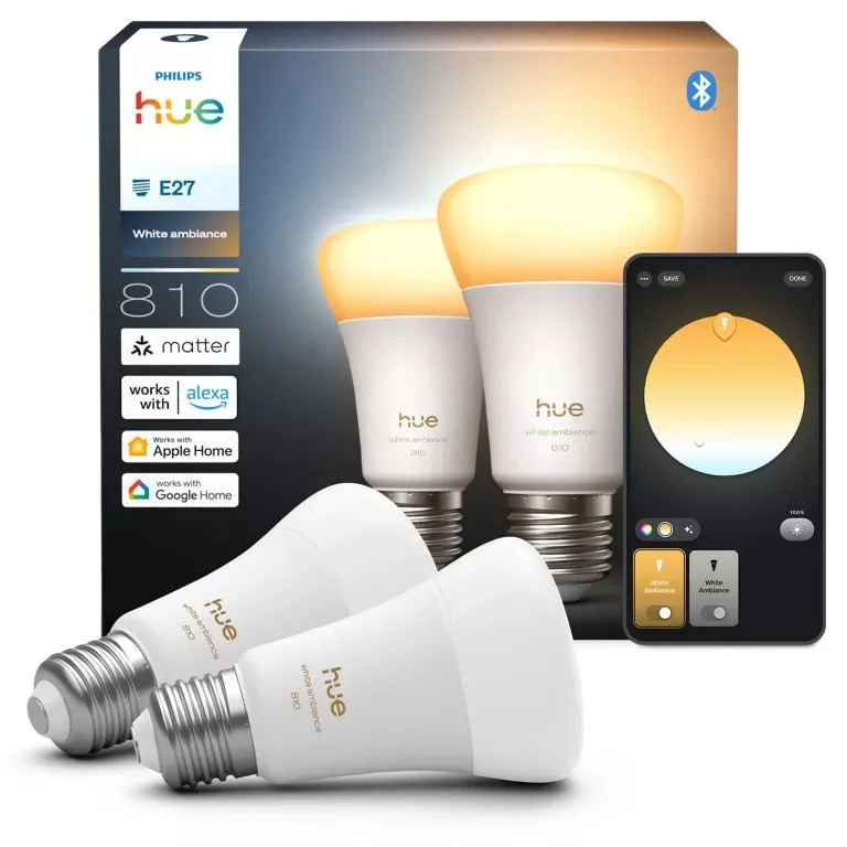 Philips Hue LED-lampe A60 HUE, WA, E27, 6W, 2-pakning v:5951924 Philips Hue LED-lampe A60 HUE, WA, E27, 6W, 2-pakning v:5951924