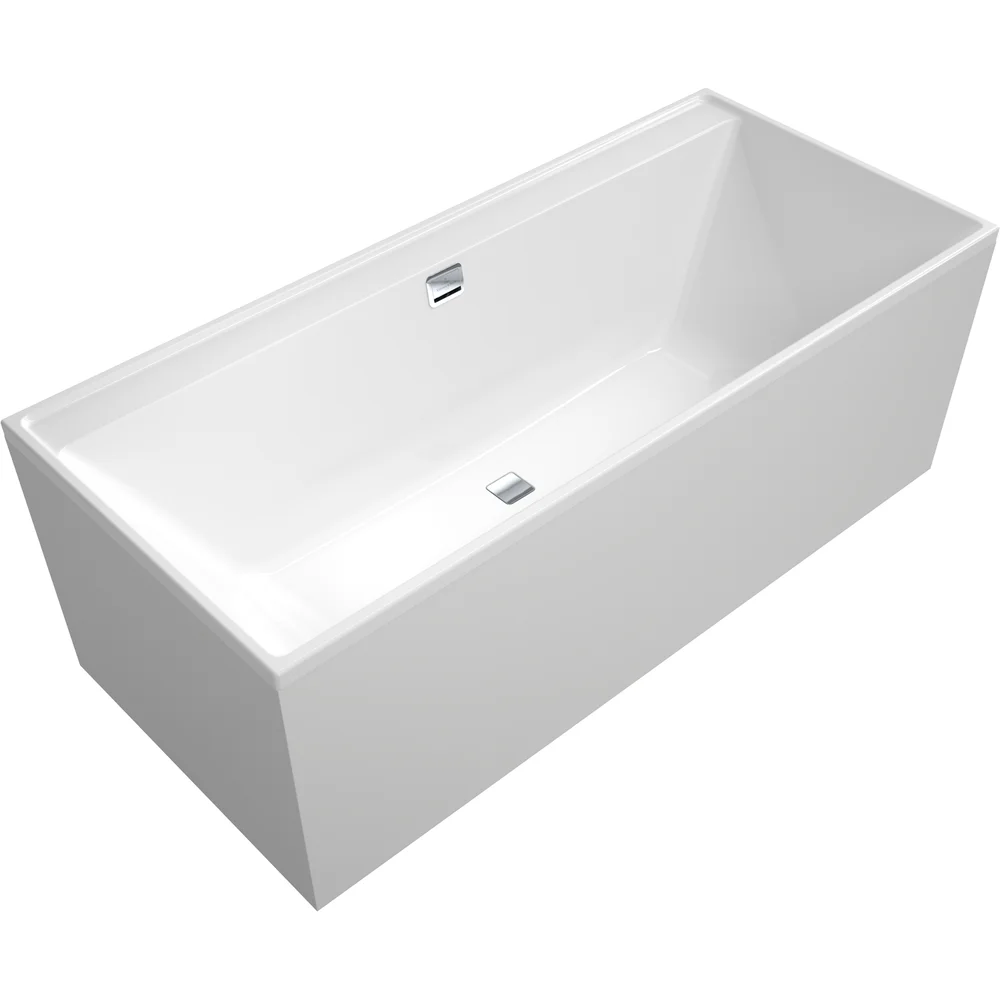 V&B COLLARO BADEKAR 180X80 FOR INNBYGGING MED AVLØPSSETT I KROM v:7637616