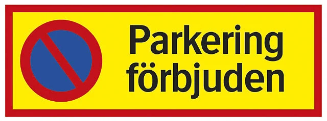 Systemtext Skilt Parkering forbudt, 594×210 mm v:8363796