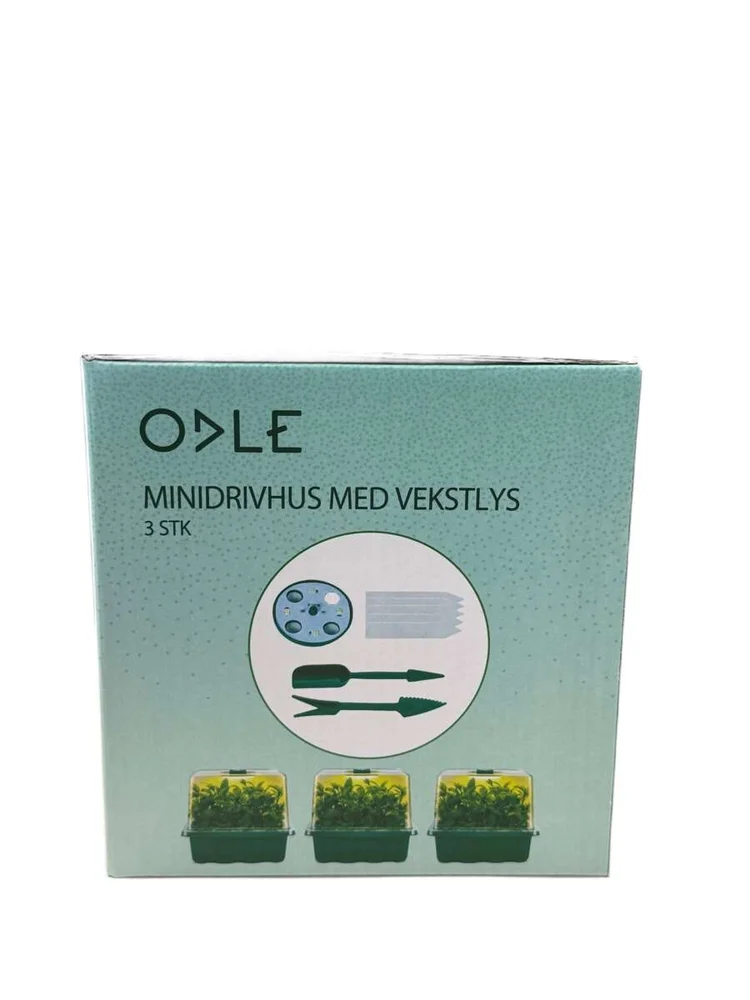 Odle minidrivhus med LED-lys 3-pk v:8090061 Odle minidrivhus med LED-lys 3-pk v:8090061