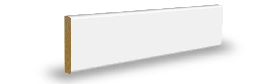 Brannmurlist rund furu klassisk hvit S0500-N 8x27x2700 mm v:7582368