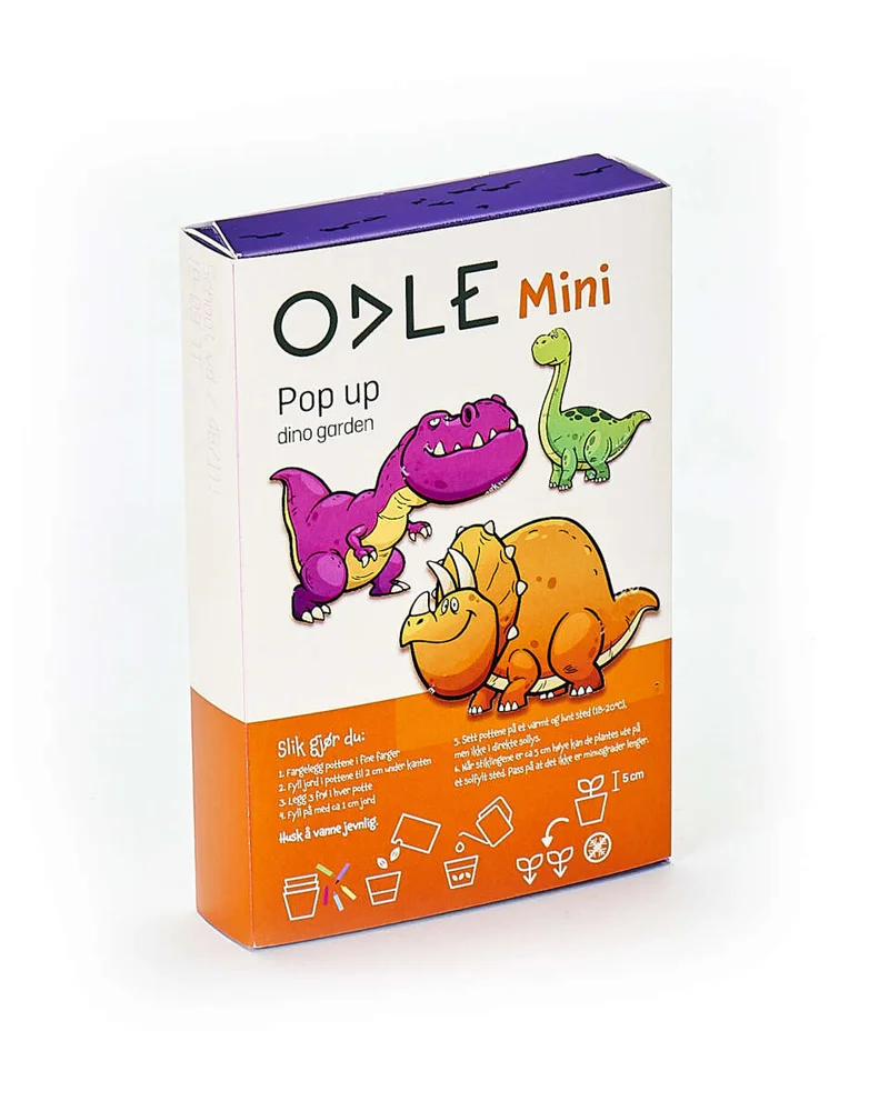 Odle dinosaurpotte med karsefrø v:6068616 Odle dinosaurpotte med karsefrø v:6068616