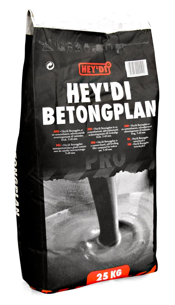 Selvutjevnende betongplan 25kg - Hey'di v:1582212