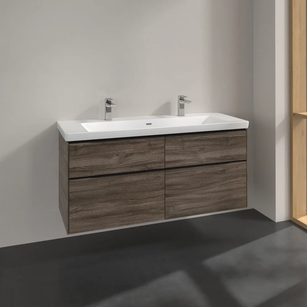 V&B SUBWAY 3.0 SERVANTSKAP 127X57 STONE OAK HÅNDTAK I VOLCANO BLACK v:9343280