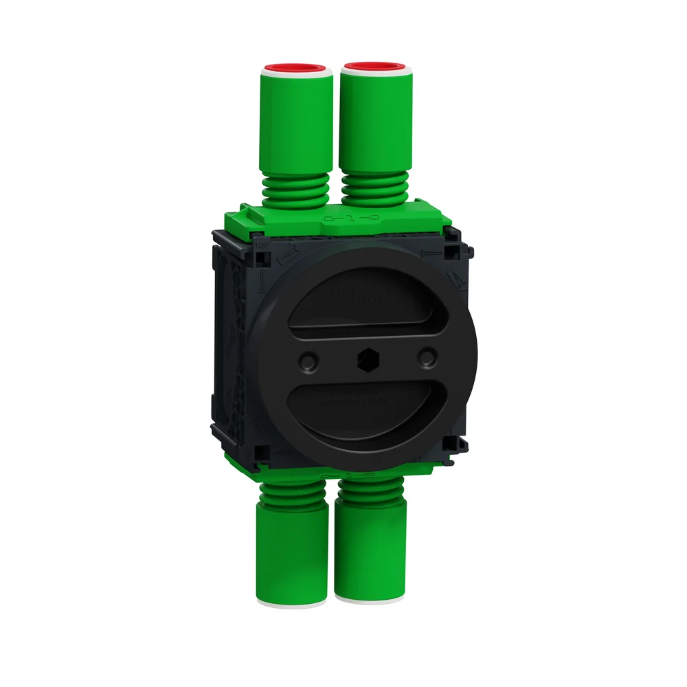 Schneider Electric Apparatboks, Multifix, 12-27 mm, 4 utganger, kombi Ø16-20, fleksibel, 1-modul, brann, gjengestang, deksel, mørkegrå. v:9523185 Schneider Electric Apparatboks, Multifix, 12-27 mm, 4 utganger, kombi Ø16-20, fleksibel, 1-modul, brann, gjengestang, deksel, mørkegrå. v:9523185