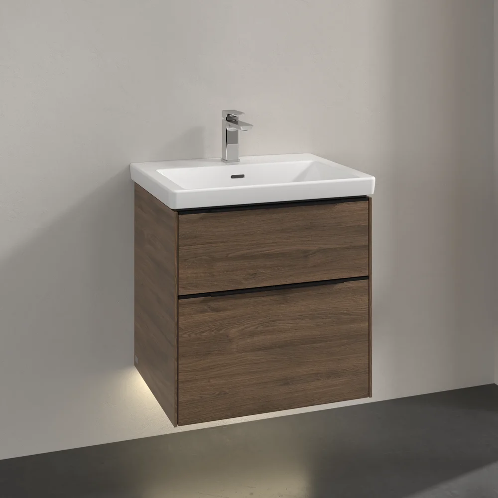 V&B SUBWAY 3.0 SERVANTSKAP 57X47 ARIZONA OAK M/LYS HÅNDTAK I VOLCANO BLACK v:2921066