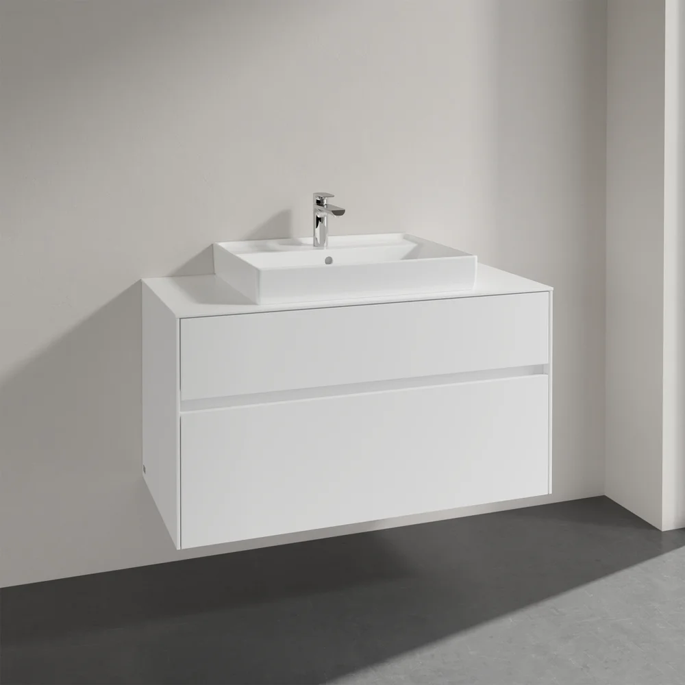 VILLEROY & BOCH COLLARO SERVANTSKAP 100 FOR SERVANT MIDT 60 CM M/2 SKUFFER HVIT MATT v:8429198