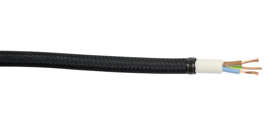 Gelia Tekstilkabel SKK, 3G0,75 mm², svart, 3 meter v:5360253