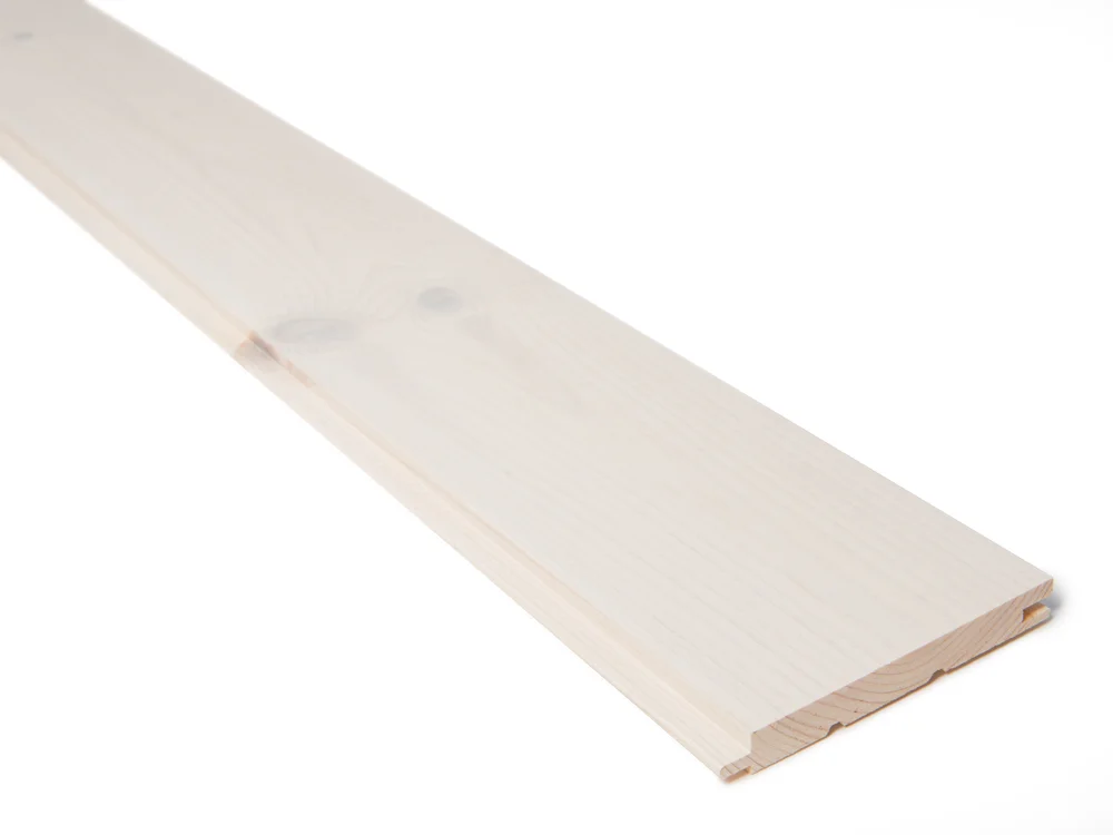 Glattpanel 14x120 mm natur hvitlasert furu v:4301582