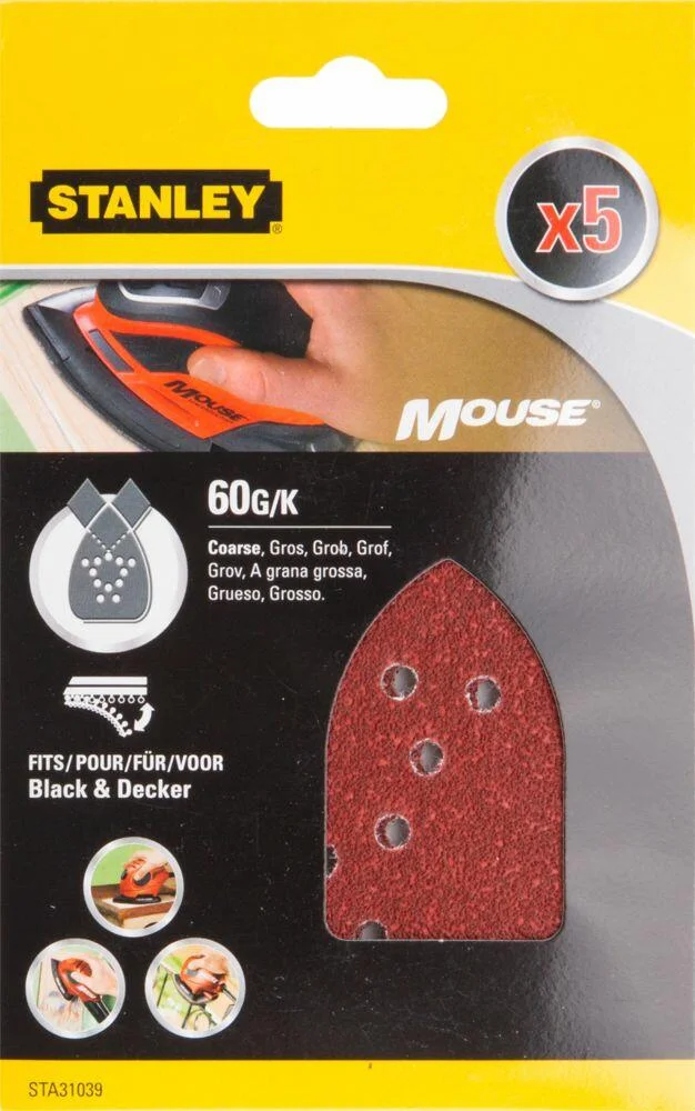 Stanley STA31039 Mouse slipepapir 5-pk v:3223711